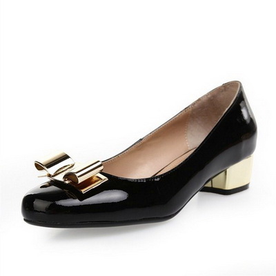 Ferragamo Shallow mouth Block heel Shoes Women--035